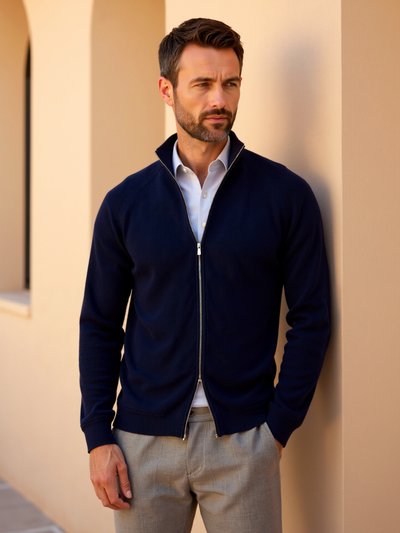 Matteo | Eleganter Herren Cardigan aus Merinowolle langarm