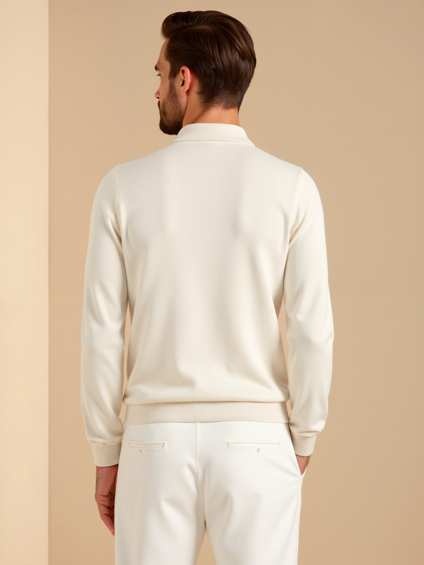 Matteo | Elegantes Langarm Poloshirt für Herren Baumwolle