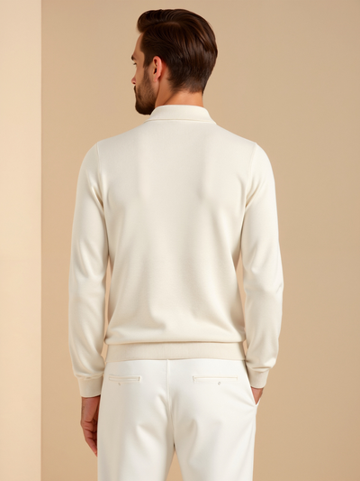 Matteo | Elegantes Langarm Poloshirt für Herren Baumwolle
