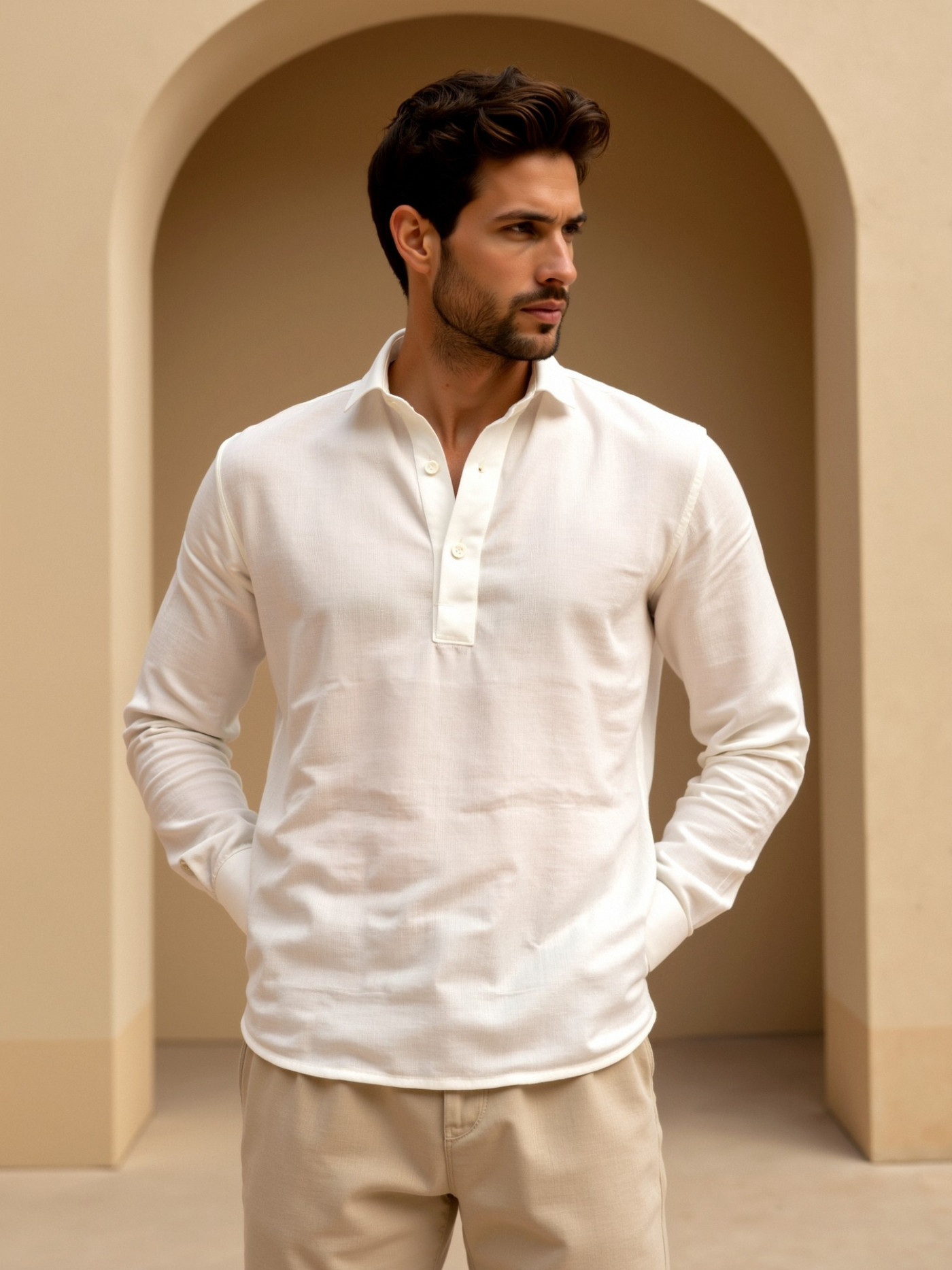 Matteo | Elegantes Leinen Hemd für Herren langarm Sommer