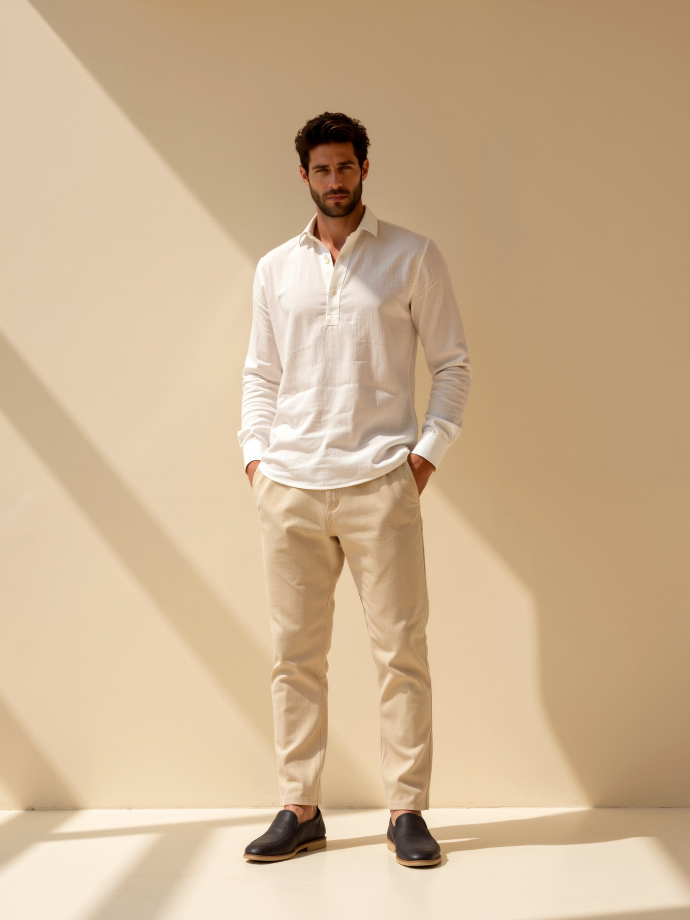 Matteo | Elegantes Leinen Hemd für Herren langarm Sommer