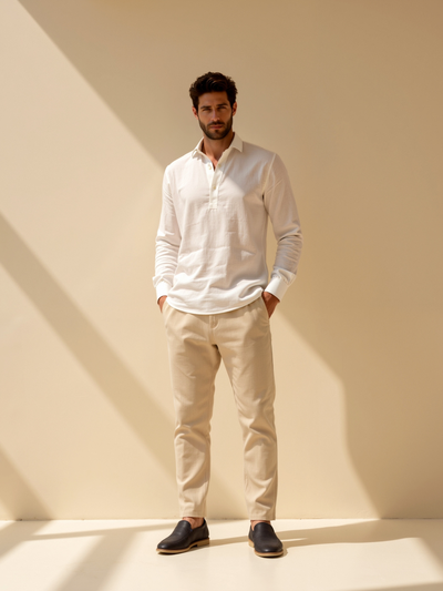 Matteo | Elegantes Leinen Hemd für Herren langarm Sommer
