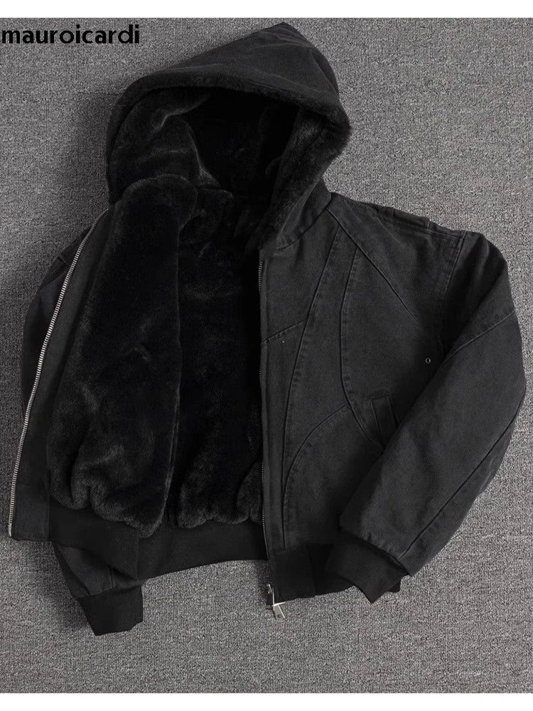 Mauro | Warme Oversized-Jacke für Damen Herbst mit Kunstfell