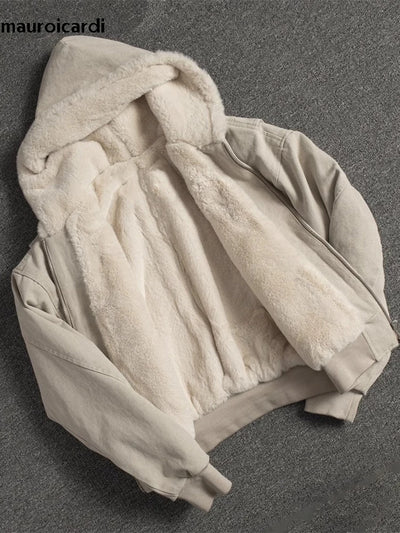 Mauro | Warme Oversized-Jacke für Damen Herbst mit Kunstfell