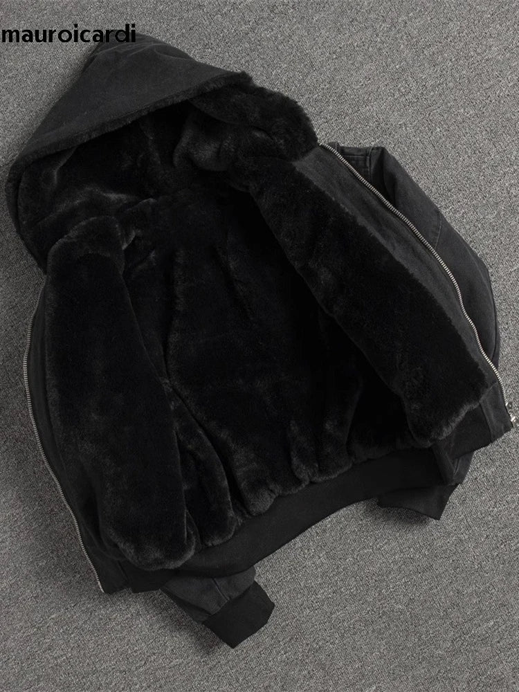 Mauro | Warme Oversized-Jacke für Damen Herbst mit Kunstfell