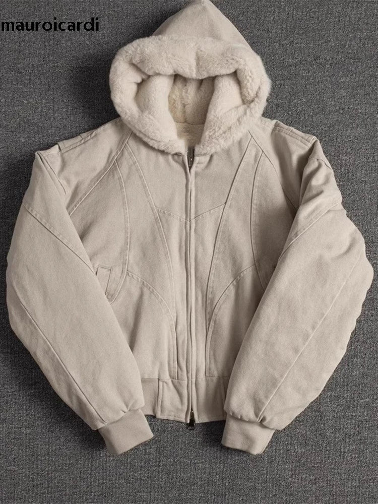 Mauro | Warme Oversized-Jacke für Damen Herbst mit Kunstfell