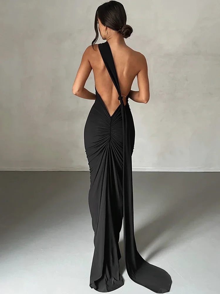 Alina Schulterfreies Maxi Kleid – Figurbetont & Atmungsaktiv