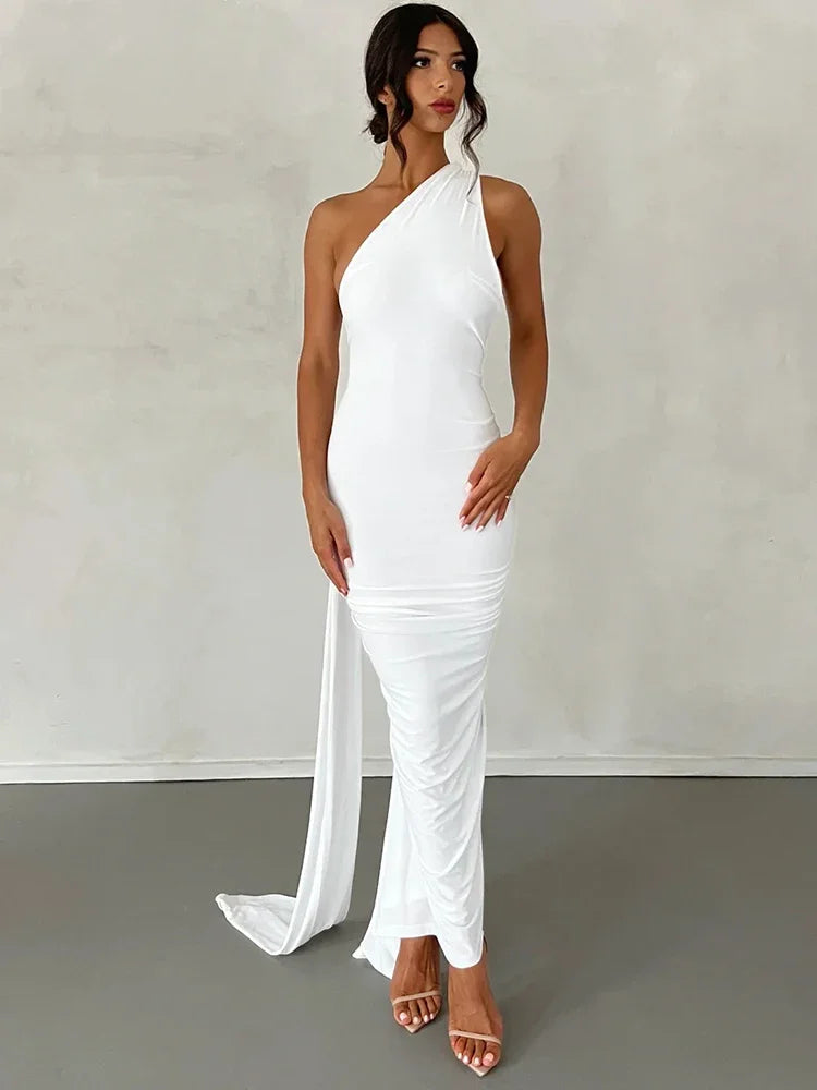 Alina Schulterfreies Maxi Kleid – Figurbetont & Atmungsaktiv