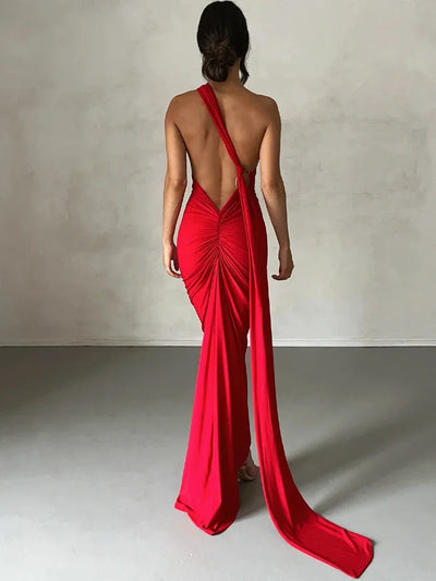 Alina Schulterfreies Maxi Kleid – Figurbetont & Atmungsaktiv