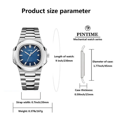 Atlantis - Mechanische Armbanduhr für Herren – Parrot Serie 2024 mit Nachtlicht & wasserdichtem Design