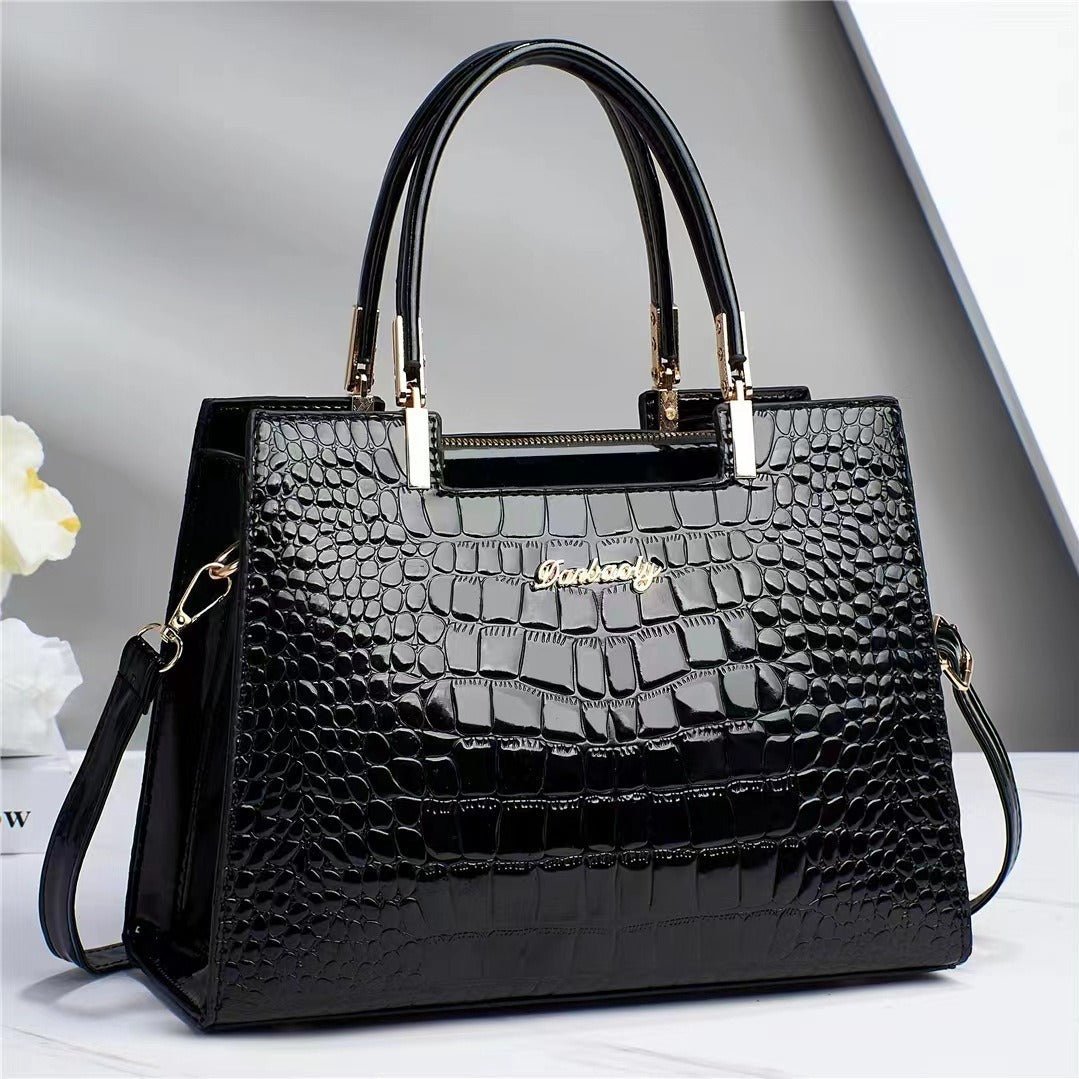 Melinda | Elegante Krokodil-Handtasche für Damen glänzend