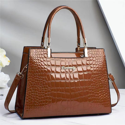 Melinda | Elegante Krokodil-Handtasche für Damen glänzend
