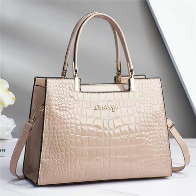 Melinda | Elegante Krokodil-Handtasche für Damen glänzend