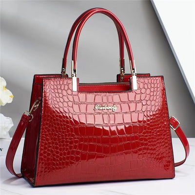 Melinda | Elegante Krokodil-Handtasche für Damen glänzend