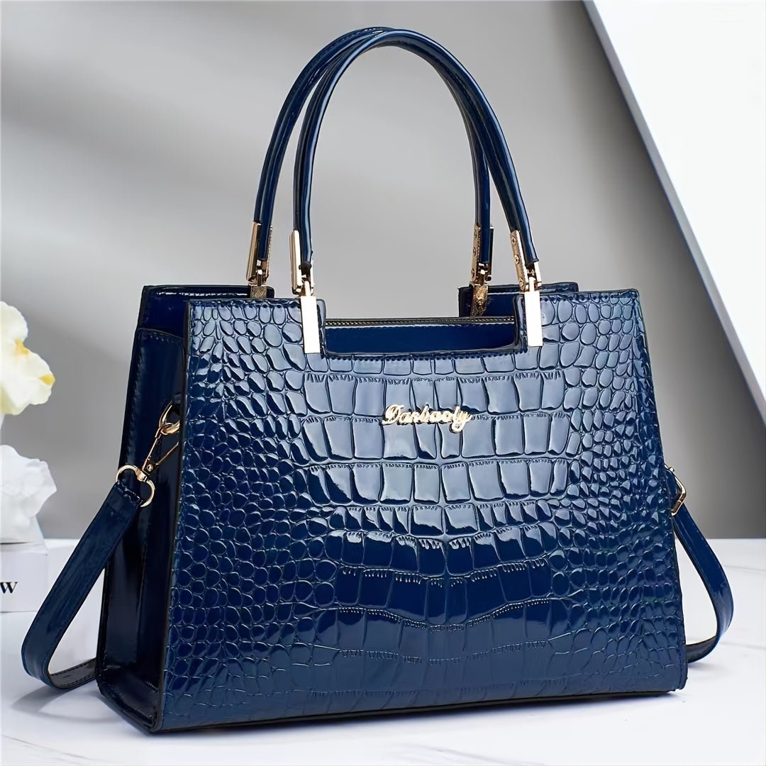 Melinda | Elegante Krokodil-Handtasche für Damen glänzend