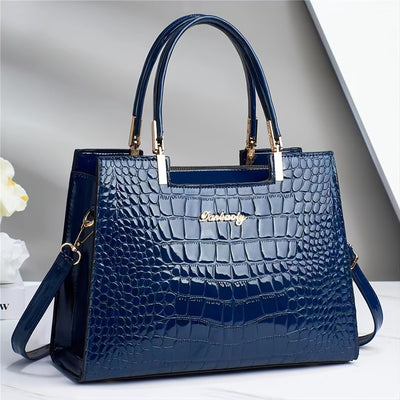 Melinda | Elegante Krokodil-Handtasche für Damen glänzend