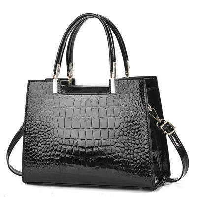 Melinda | Elegante Krokodil-Handtasche für Damen glänzend