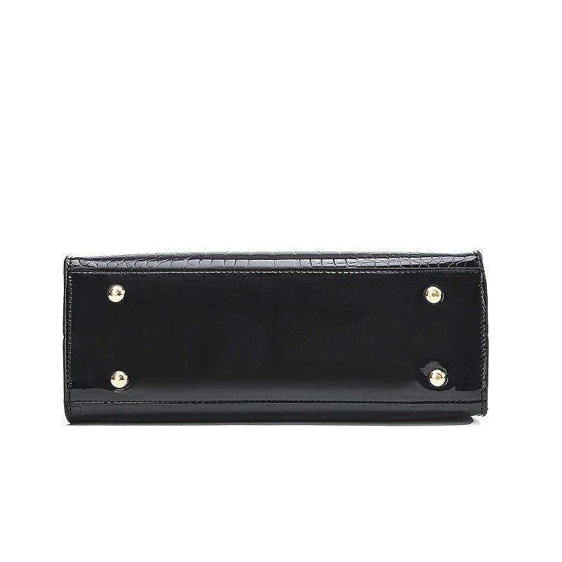 Melinda | Elegante Krokodil-Handtasche für Damen glänzend