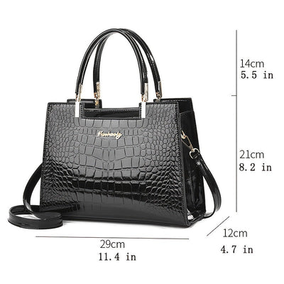 Melinda | Elegante Krokodil-Handtasche für Damen glänzend
