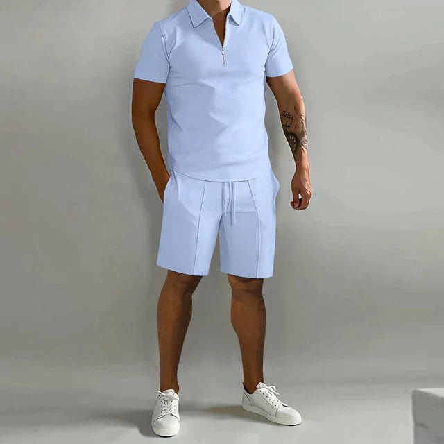 Milan | Sportliches Zip-Polo und Shorts-Set für Herren Sommer