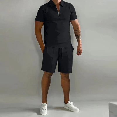 Milan | Sportliches Zip-Polo und Shorts-Set für Herren Sommer