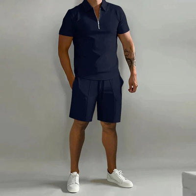 Milan | Sportliches Zip-Polo und Shorts-Set für Herren Sommer
