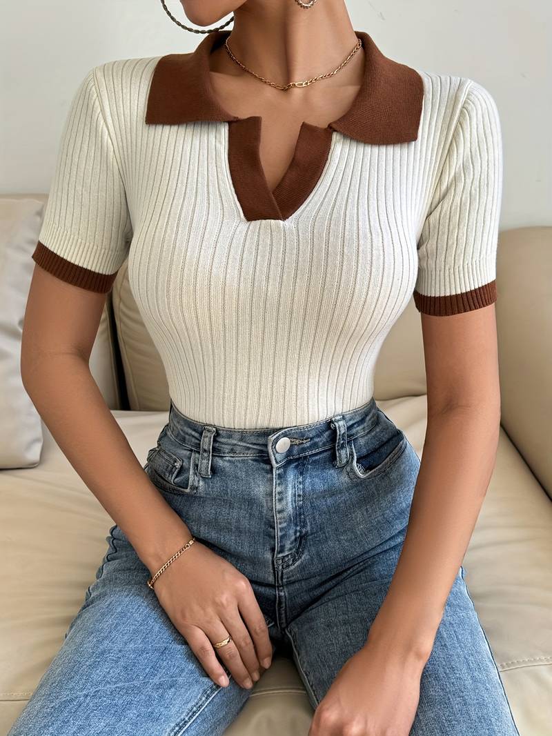 Fabienne Damen-Poloshirt mit Farbblockdesign