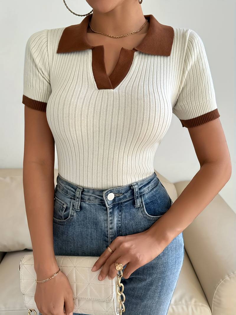 Fabienne Damen-Poloshirt mit Farbblockdesign