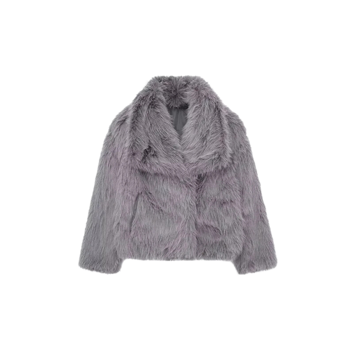 FAYE Kunstfelljacke mit Revers – Oversized & Elegant