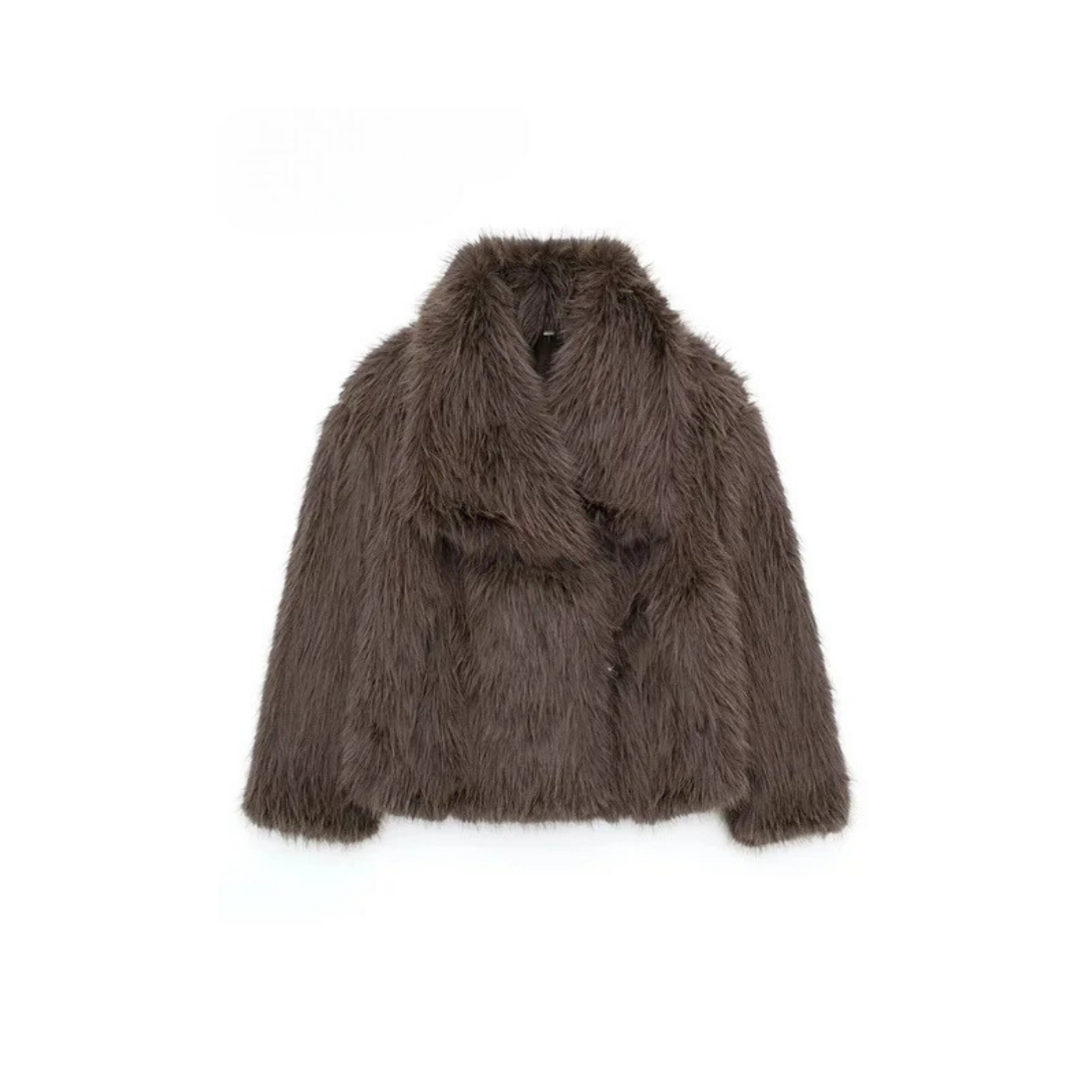 FAYE Kunstfelljacke mit Revers – Oversized & Elegant