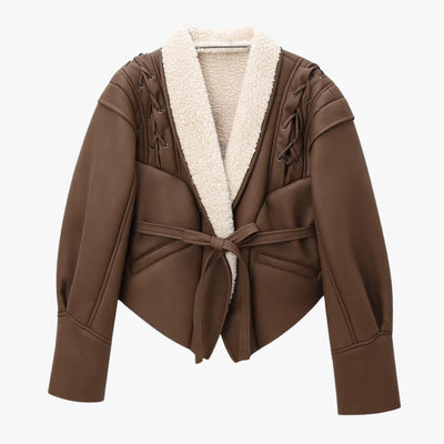 Paloma | Elegante Kunstlederjacke für Damen mit Teddy-Futter 1
