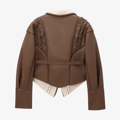 Paloma | Elegante Kunstlederjacke für Damen mit Teddy-Futter 5