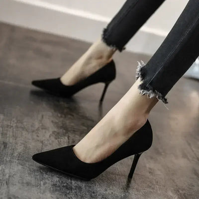 Variant image for Damen High Heels Schwarz Größe 38 Wildleder Absatzschuhe 8 cm-7