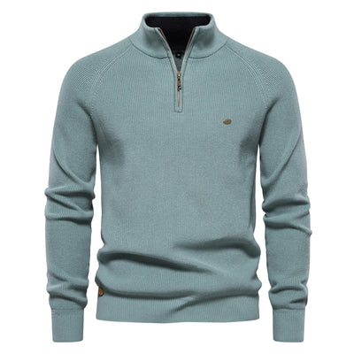 Variant image for Herren Strickjacke Braun Größe L Baumwolle mit Reißverschluss und hohem Kragen-17