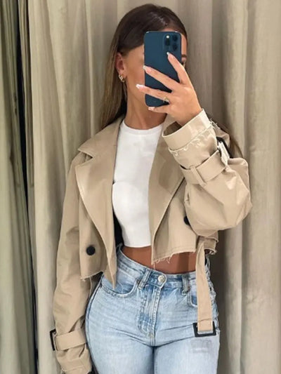 Élodie Cropped Trenchjacke