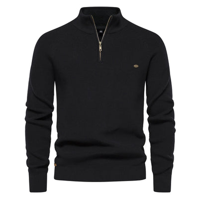 Variant image for Herren Strickjacke Braun Größe L Baumwolle mit Reißverschluss und hohem Kragen-2