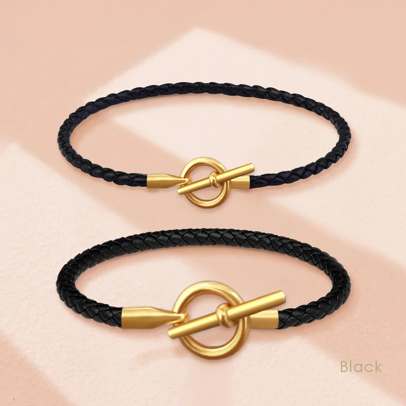 Variant image for Damen Armband Gold Größe Anpassbar Geflochtenes Leder-18