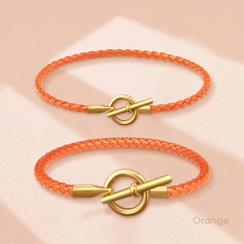 Variant image for Damen Armband Gold Größe Anpassbar Geflochtenes Leder-81