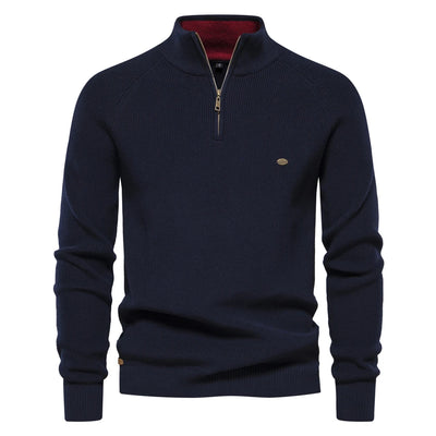 Variant image for Herren Strickjacke Braun Größe L Baumwolle mit Reißverschluss und hohem Kragen-3