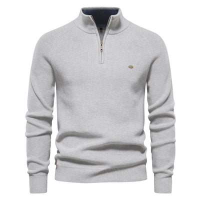 Variant image for Herren Strickjacke Braun Größe L Baumwolle mit Reißverschluss und hohem Kragen-1