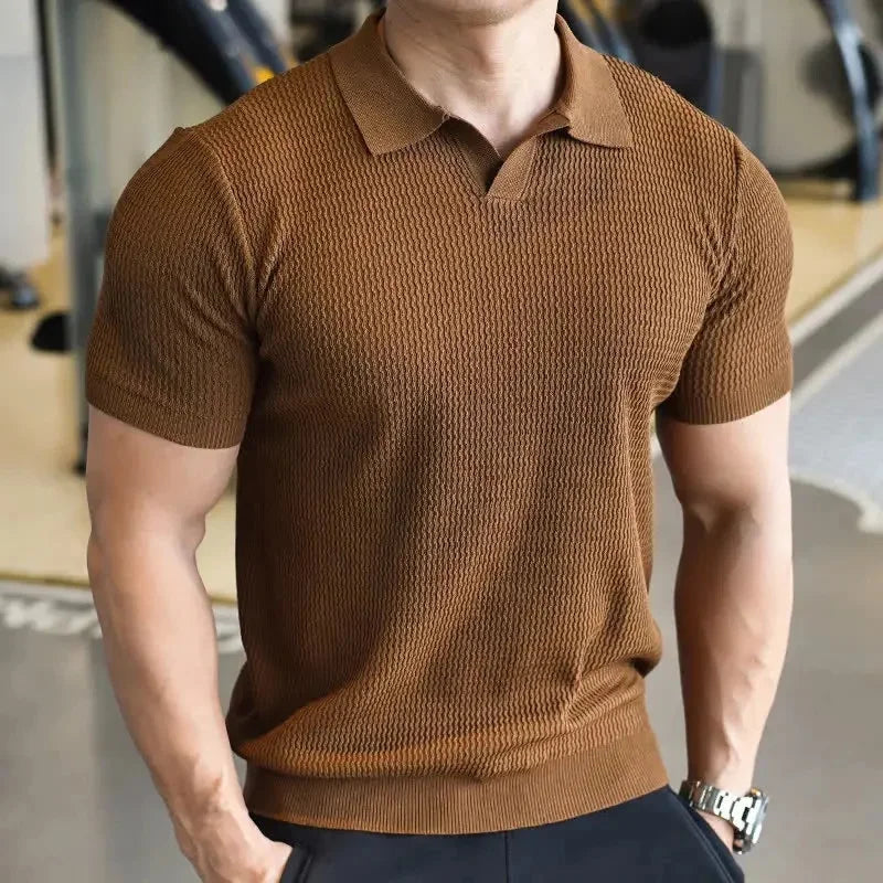 Variant image for Herren Polo Shirt Blau Größe M Baumwolle Slim Fit Kurzarm-1