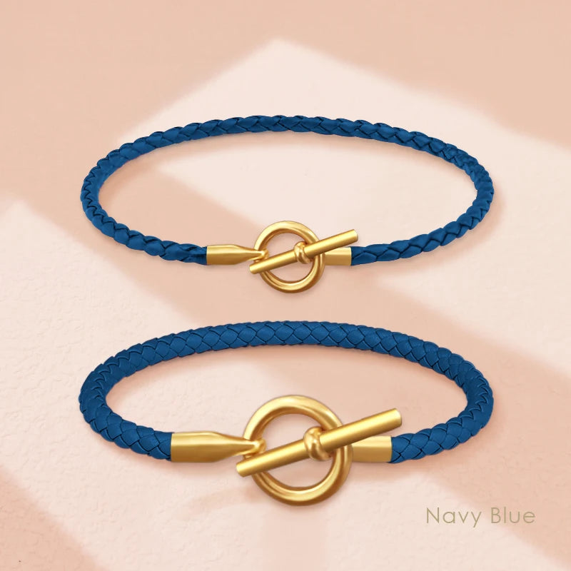 Variant image for Damen Armband Gold Größe Anpassbar Geflochtenes Leder-13