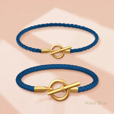 Variant image for Damen Armband Gold Größe Anpassbar Geflochtenes Leder-13