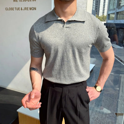 Variant image for Herren Langarm Poloshirt Blau Größe M Baumwolle-2