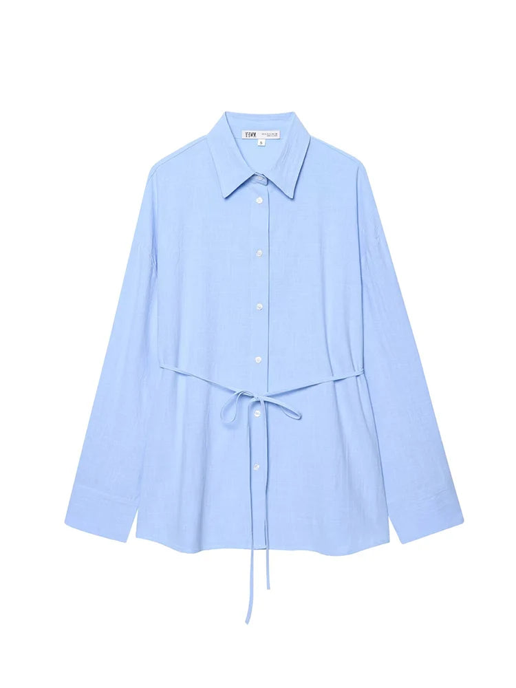 Leinenbluse mit Bindeseil