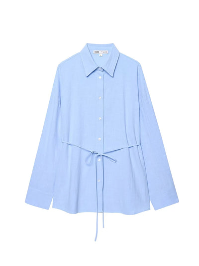 Leinenbluse mit Bindeseil