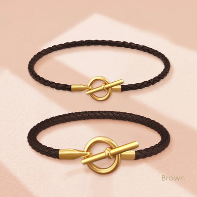 Variant image for Damen Armband Gold Größe Anpassbar Geflochtenes Leder-19