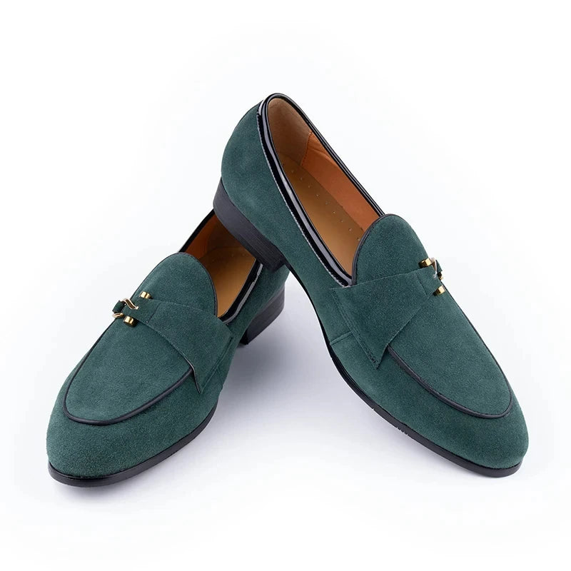 Enzo schwarze Veloursleder-Loafer