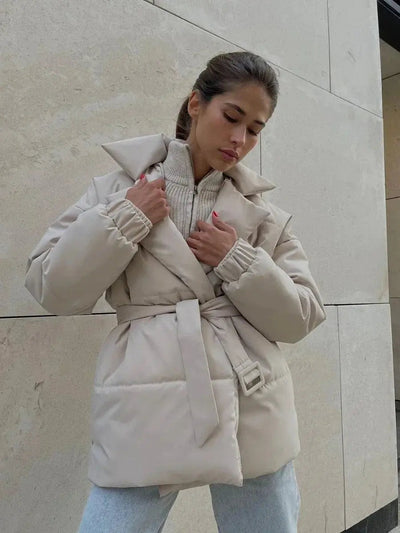 Senna | Elegante Pufferjacke für Damen mit Gürtel Winter 3