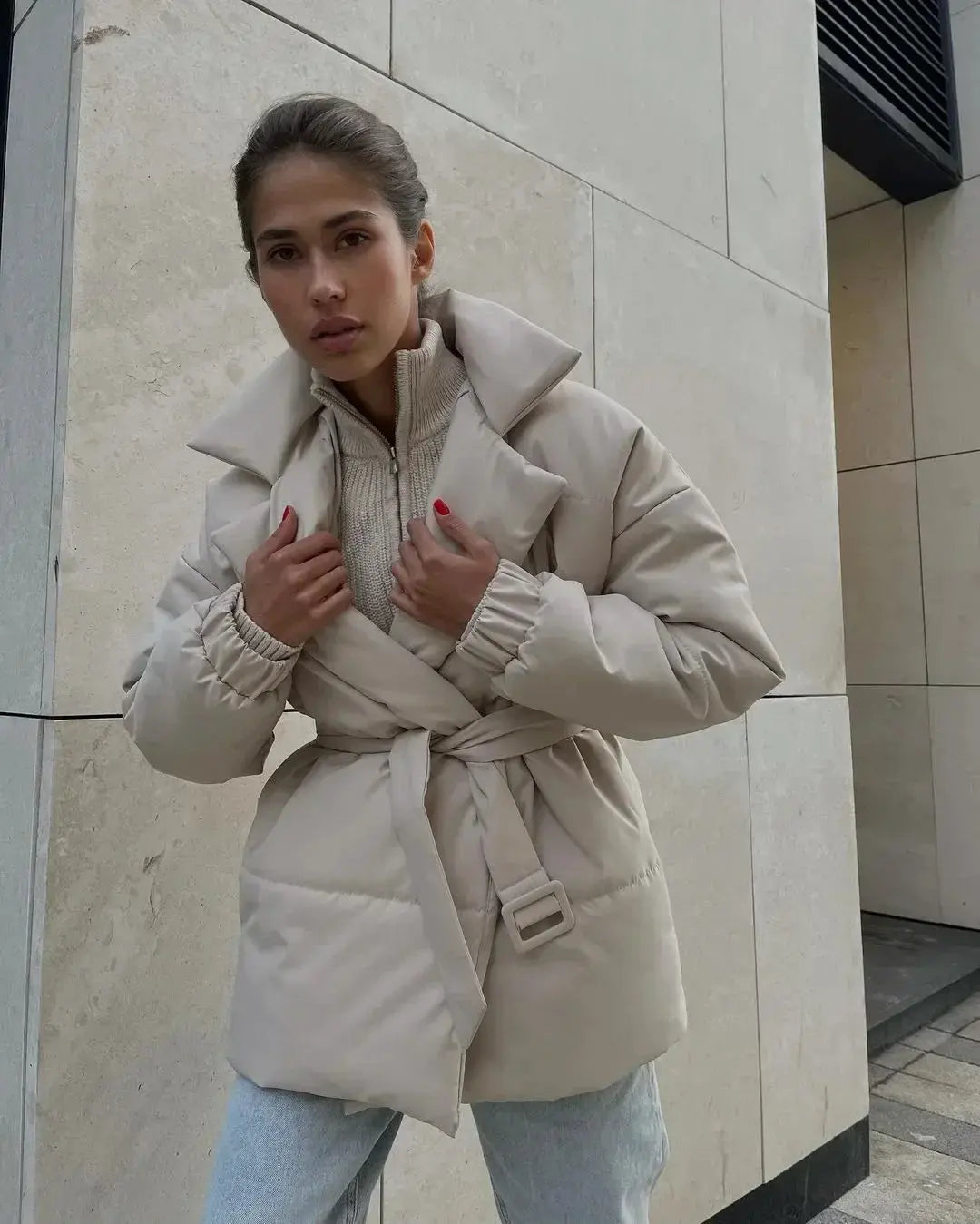 Senna | Elegante Pufferjacke für Damen mit Gürtel Winter 5
